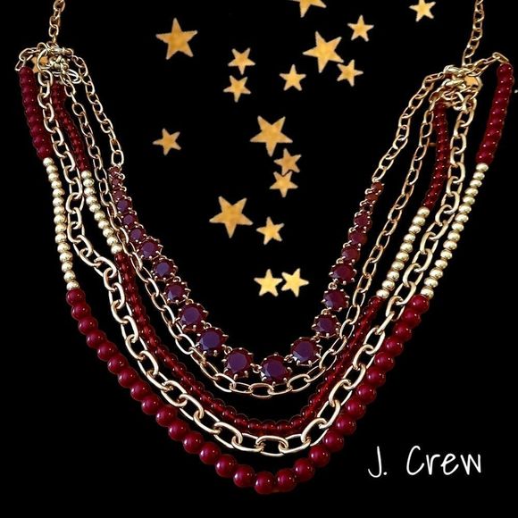 J. Crew Jewelry - J. CREW Multi-Strand Crystal and Bead Necklace